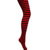 MYSASI Womens Striped Tights (Red and Black, L)