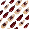 Fall Press on Nails Almond Shape Fake Nails Full Cover