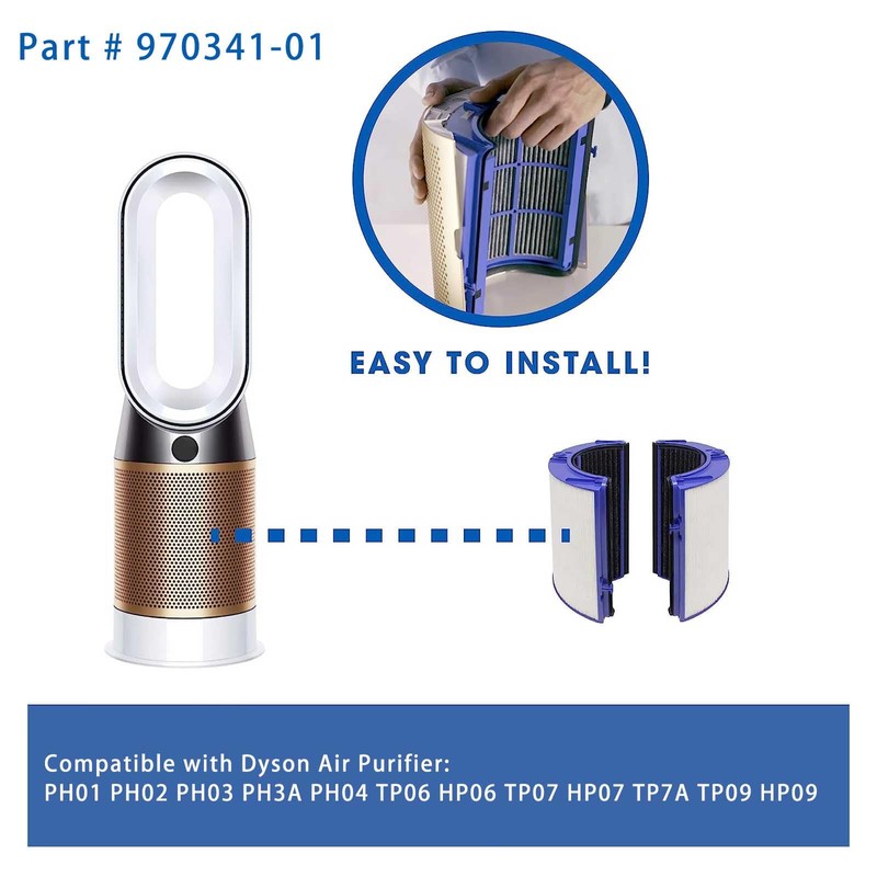 HEPA+Carbon Filter 1-Pack Replacement for Dyson PH01 PH02 PH03 HP06