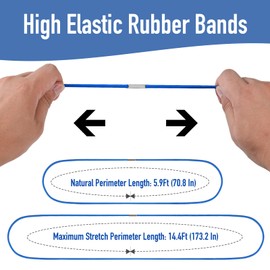Large Rubber Bands Set of 3, Fits 55, 65, 96 Gallon Trash Cans, Trash Can Bands for Large Bags, Durable Kitchen Garbage Bag Straps, Heavy Duty Elastic Bands in Black, Blue and Olive Green