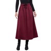 Winter Skirts for Women Long Pleated Flannel Wool Maxi Plus