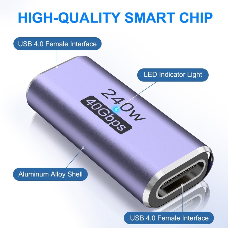 Meliya 3 Pack USB C Coupler, 240W USB C Female