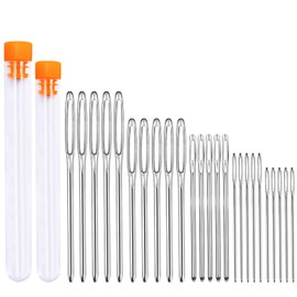 Namner Pack of 25 wool needles, blunt needle with large eye, leather needles, shock needle, yarn needles, knitting needle, large sewing needle for hand sewing, leather craft