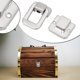 ECSiNG 4pcs Silver Suitcase Toggle Latch Clamps Nickel-Plated Iron Toggle Catch Lock with Screws for Small Projects Jewelry Boxes Birdhouses 48x32.5mm