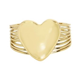 Robert Lee Morris Soho Womens Puffy Heart Cuff Bracelet, Gold