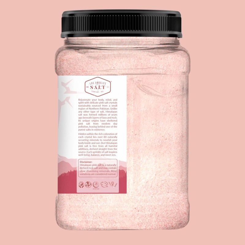 LA SALT CO Kashmir 2.5 Lbs Pink Himalayan Salt Jar,