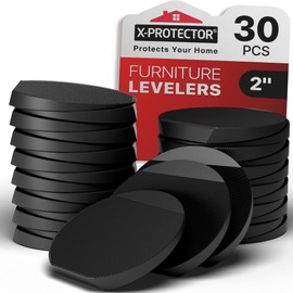 X-Protector - Niveladores de muebles - 30 piezas de 2 pulgadas - Cuñas de goma negras para nivelar - Pies de nivelación de muebles multiusos para evit