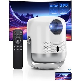 【Electric Focus & Dustproof】Movie Projector with WiFi 6 and Bluetooth, Native 1080P Smart Portable Room Projector for bedroom, Home Mini Projector 4K Support, Video Projector Compatible with TV Stick