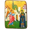 Wooden Greek Christian Orthodox Wood Icon of Saint Irene Chrysovalantou
