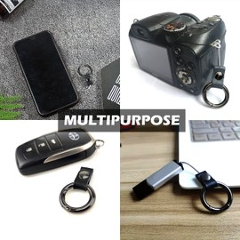 VOFOON Cell Phone Strap Ring Safety Camera Grip Holder Phone Loop Charm USB Finger Ring chain Lanyard Black 4 Pack