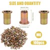 Pack of 100 Rivet Nuts M6 Galvanised Carbon Steel, Flat