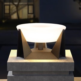 PAKEDANDUN Outdoor Post Lights Morden Column Lighting IP54 Waterproof Pillar Cap Light for Flat Surface Deck Fence Garden Patio Decoration (High Voltage Wired)