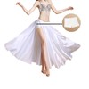 Women Chiffon Belly Dance Long Skirt with Underwear Split Satin