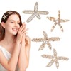 4Pcs Starfish Hair Clip Glossy Rhinestone Mermaid Hair Accessories Pearl