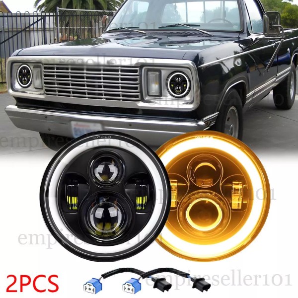 Unbranded Pair 130W 7" Round Led Headlight Hi-Lo Beam for