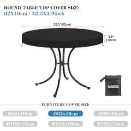 VANSHEIM Table Top Cover for Garden Furniture, Round Table Top Cover, Garden Furniture, Protective Covers for Garden Furniture, Waterproof for Side Table and Garden Tables Cover Fire Plate 82 x 10 cm