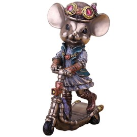 Veronese Design 5 1/2 Inch Steampunk Mice Scooter Racer Cold Cast Resin Bronze Finish Animal Collectible Figurine