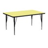 Flash Furniture Wren 24''W x 48''L Rectangular Yellow Thermal Laminate