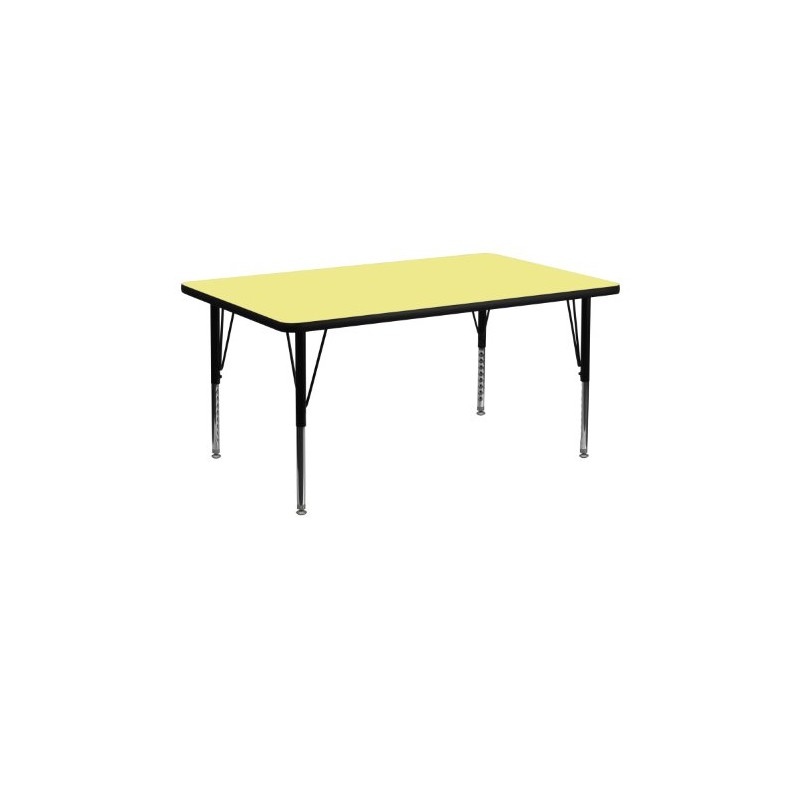 Flash Furniture Wren 24''W x 48''L Rectangular Yellow Thermal Laminate
