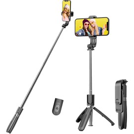 Selfie Stick For Motorola Moto E40 E30 E20 G200 5G G41 G31 G22 G60s G50 G30 G10 Handheld Tripod with Detachable Wireless Remote and Mini Tripod Stand Portable Selfie Stick