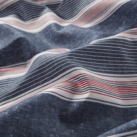 Comfort Spaces Bed in A Bag - Trendy Casual Design Cozy Comforter with Complete Sheet Set with Side Pocket, All Season Cover, Matching Shams, King(104"x90"), Wallace Navy/Red 9 Piece