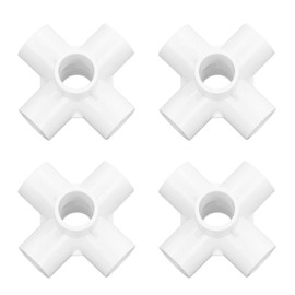 PVC Pipe Connector, 6 Way Pipe Fittings Easy to Connect Impact Stable Structure for Indoor and Outdoor Use (White)