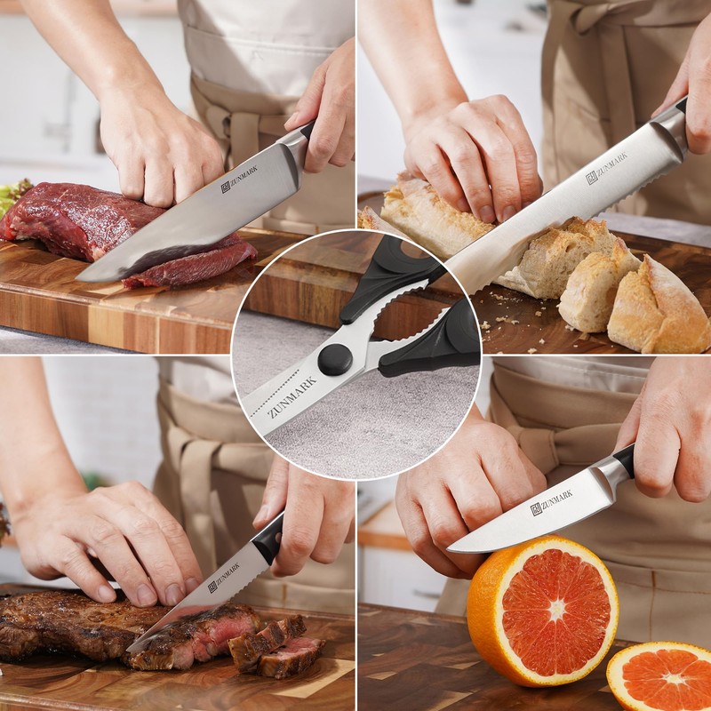 Kitchen Knife Set, Professional 13 Piece Knife Set with Block