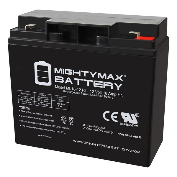 Mighty Max Battery 12V 18AH F2 SLA Replacement Battery for