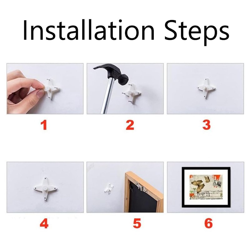 TopHomer 43 Pcs Concrete Wall Hooks Picture Frame Hangers Without