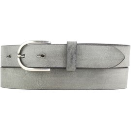 BELTINGER Children's Belt Made of Soft Full Cowhide Leather Vintage Look 3 cm Leather Belt for Girls 30 mm Narrow Belt Used Look, Dark grey, antique silver.
