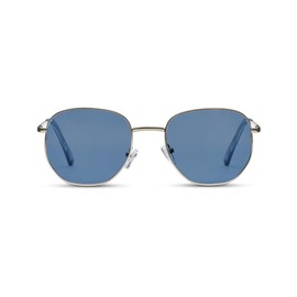 Peepers by PeeperSpecs Positano Aviator Polarized, No Correction Sunglasses, Silver, 51 + 0