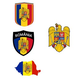 Daged Romania Sticker Card Pack of 8 – Car Sticker Motorcycle Biker Flag Vinyl AKN