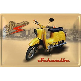Geschenkeparadies 24 Tin Sign 20 x 30 cm Simson Swallow Yellow