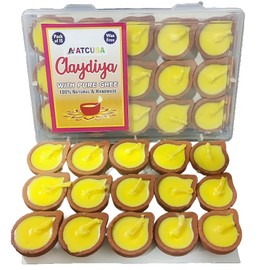 ATCUSA Nitya Poojan Clay Diya | Mitti Diya Filled with Clarified Butter Ghee | Burning Time upto 30 min| Handmade Wax Free Diya for Pooja Festivals & Religious Rituals | Mandir Decor Diwali | (15)