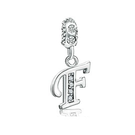 KunBead Jewelry Letter F Initial Charms for Women Crystal Clearance Granddaughter Birthday Bracelets and Charms