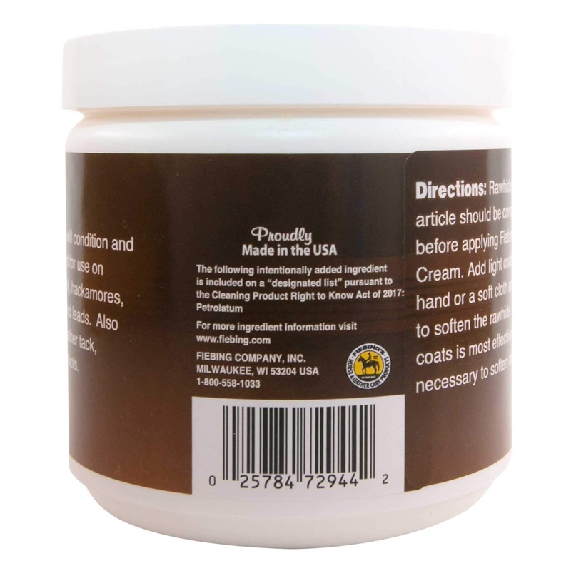 Fiebing's Rawhide Cream (14 Oz) - Horse Tack Leather Cleaner