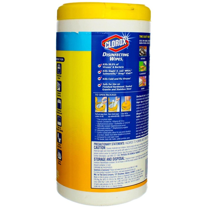 Clorox Disinfecting Wipes Disinfecting Fresh Scent, Lemon Canister 75 Count