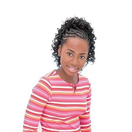New DEEP - Shake N Go FreeTress Drawstring Ponytail for Kids #1B Off Black