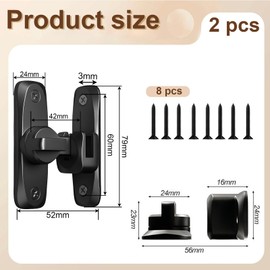 Sliding Door Lock, Door Bolt Aluminium Alloy for Sliding Doors & Cabinets with Fixed Screw, Sliding Door Lock, 90°/180° Assembly, Deadbolt Lock for Garden, Kitchen, Window, Indoor, Exterior Doors