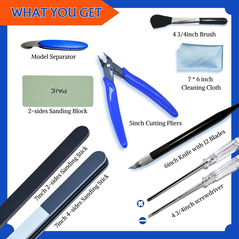JUNYAOHSU Gundam Model Tools Kit, 34pcs Hobby Tool Set, Pliers,