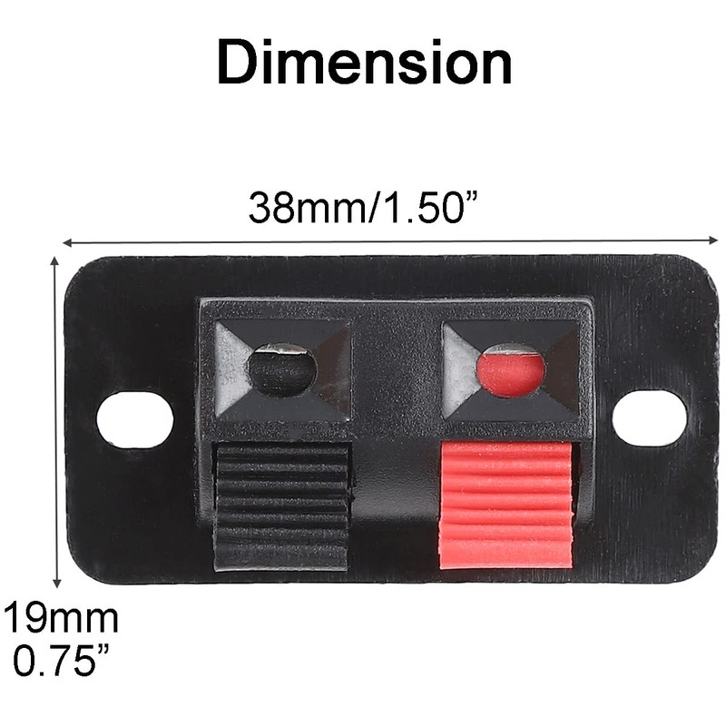Greluma Pack of 12 2-Way Speaker Terminals Block, Speaker Terminals