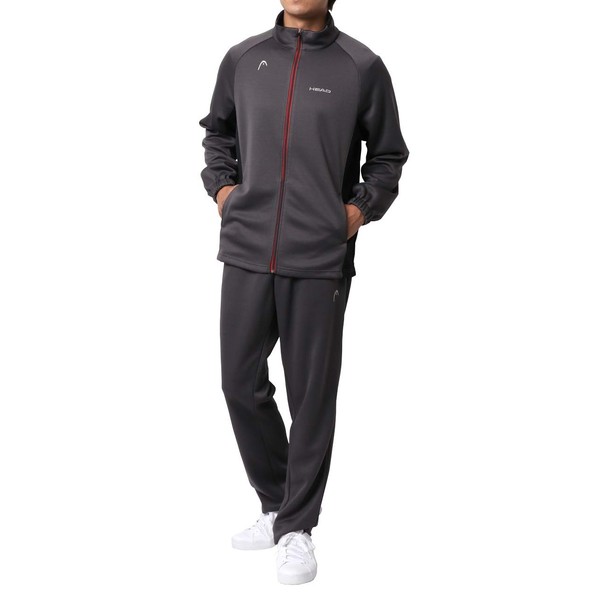 Head Men's Jersey Top and Bottom Set, Antibacterial, Odor Resistant, Long Sleeve, Top and Bottom Set, Sports, charcoal