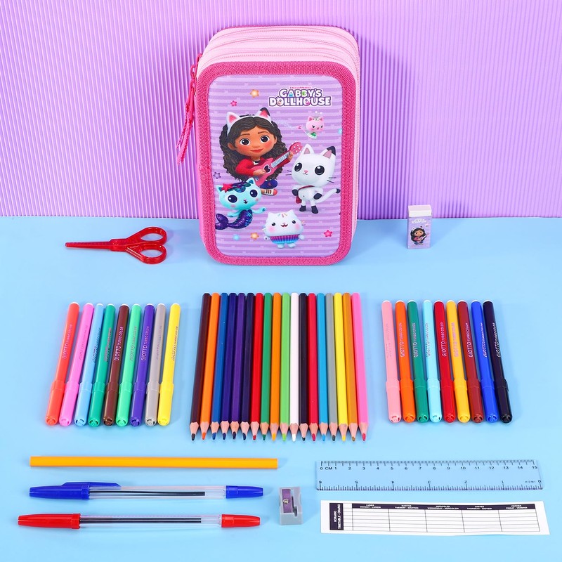 Cerdá Gabby's Dollhouse 3 Tier Large Pencil Case Multi Compartment