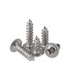 Pack of 120 self-tapping screws, stainless steel flat head with