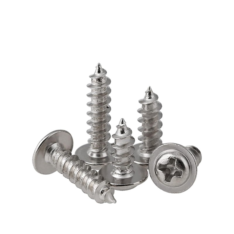 Pack of 120 self-tapping screws, stainless steel flat head with