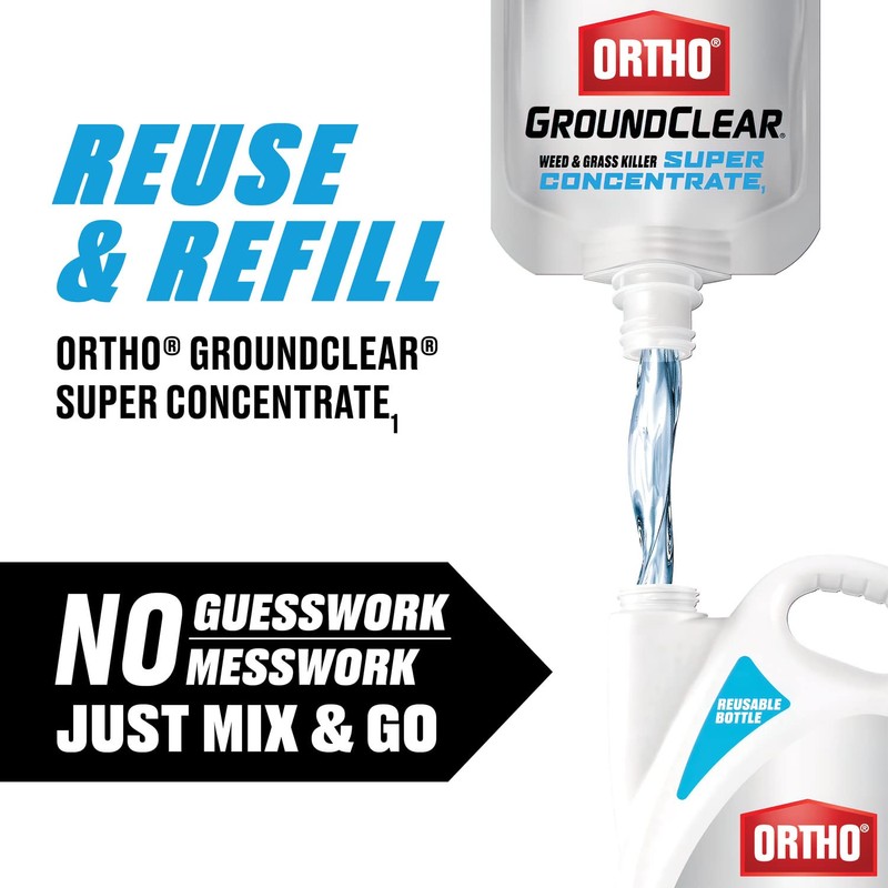 Ortho GroundClear Weed & Grass Killer Super Concentrate1, Refill Pouch,