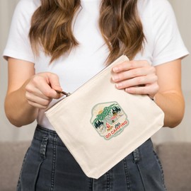 Lantern Press Spokane, Washington, Let's Go Camping, Tent, 100% Cotton Zipper Pouch, Travel Accessory, Go Bag