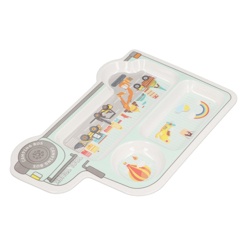 Cartoon Bamboo Toddler Plate Lovely Divided Bamboo Kids Dinnerware Set