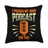 Hosting Podcaster Podcast Microphone Throw Pillow