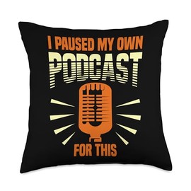 Hosting Podcaster Podcast Microphone Throw Pillow